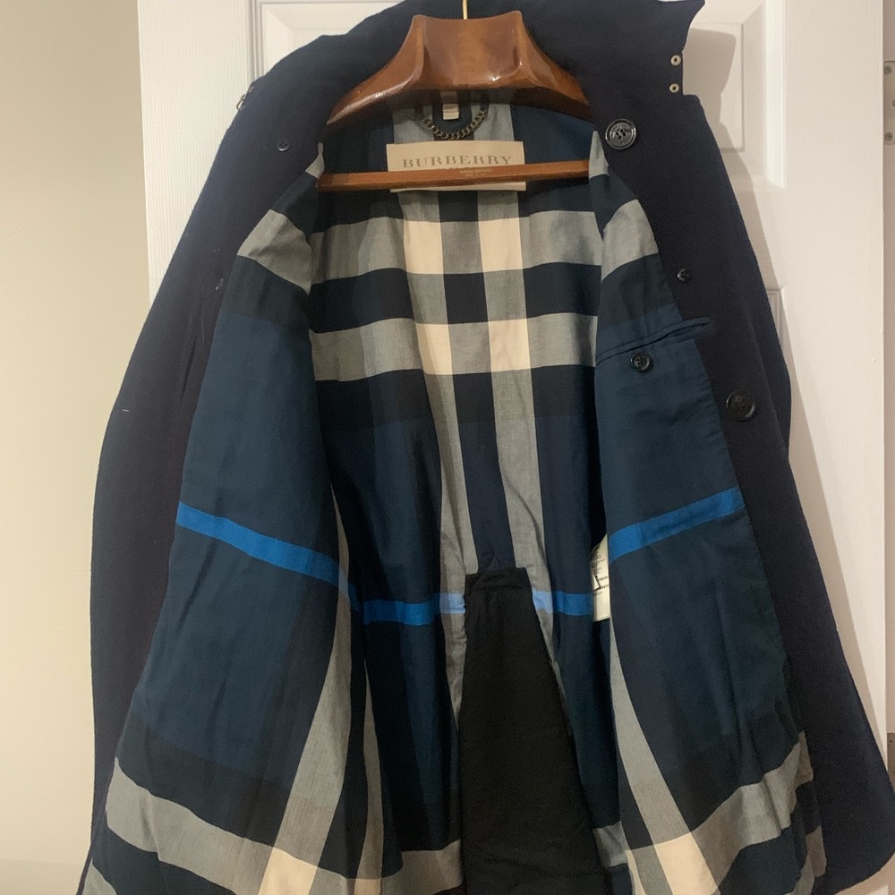 Burberry Brit men's navy wool coat size L - Picture 2 of 16